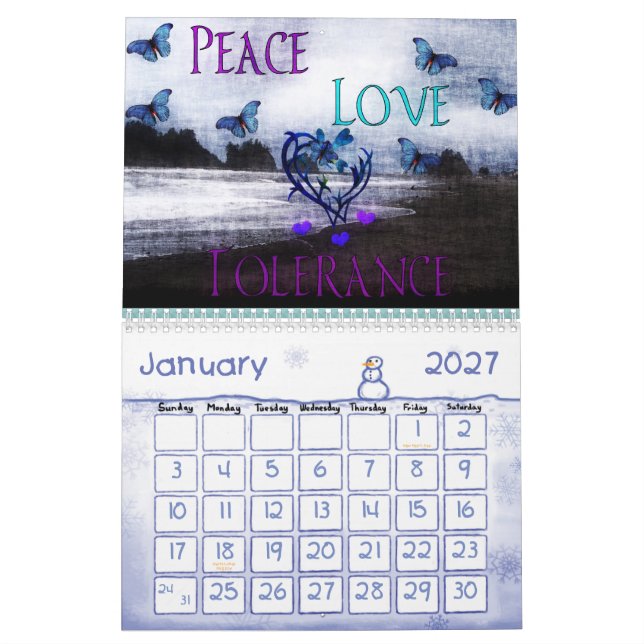 A Year Of Peace Calendar (Jan 2027)