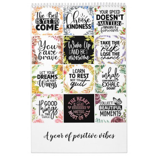 A year of positive vibes calendar