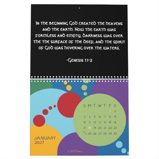 A year of scripture calendar (Jan 2027)