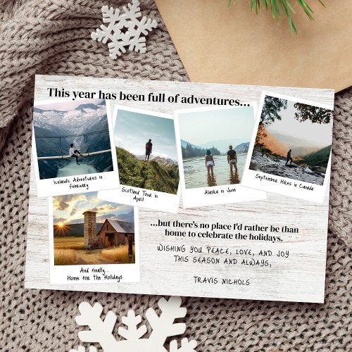 A Year of Travel Photo Collage Christmas Holiday Card