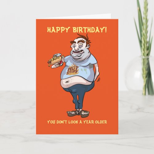 A Year Older Couch Potato Cartoon Card