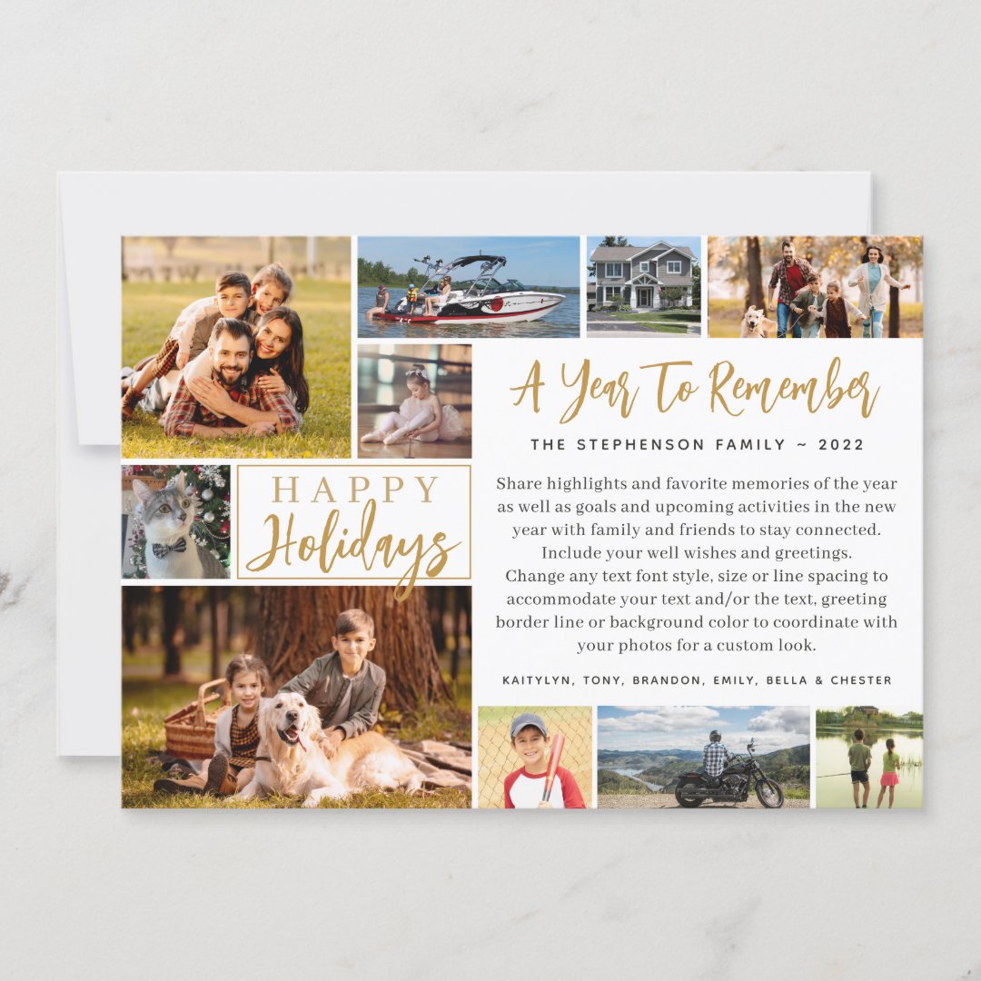 A Year To Remember 11 Photos 2023 Calendar Holiday Card Zazzle