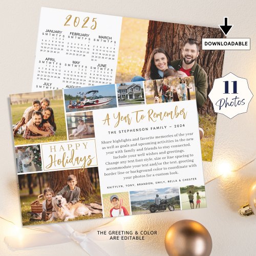 A Year To Remember 11 Photos 2025 Calendar Holiday Card