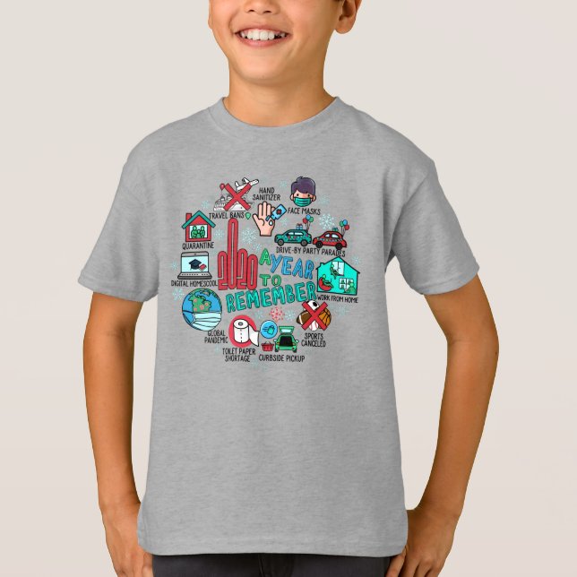 a year to remember; 2020 quarantine christmas kids T-Shirt (Front)