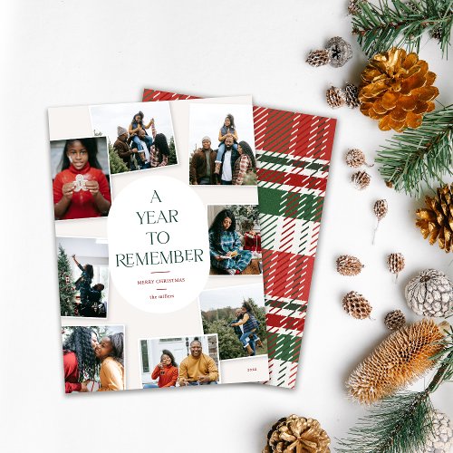 A Year To Remember 8 Photo Collage Christmas Holiday Card