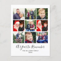 A Year to Remember Happy New Year Photo Collage Holiday Postcard