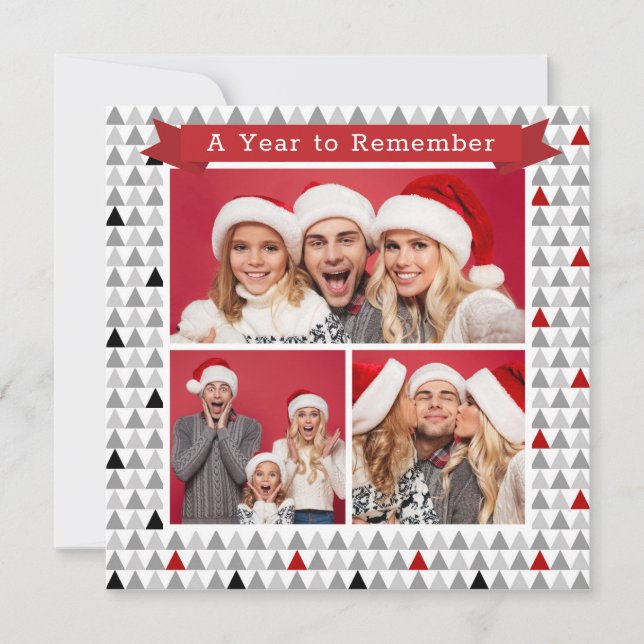 A Year To Remember Merry Christmas Modern 3 Photo (Front)
