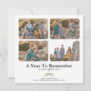 A Year To Remember Minimal 4 photos Christmas Card