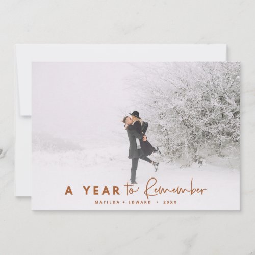 A year to remember modern minimal photo card