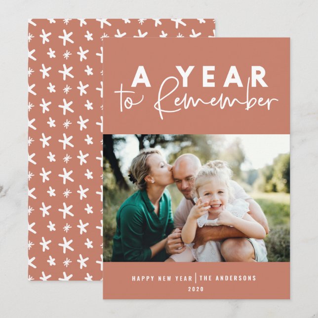 A year to remember modern photo new year (Front/Back)