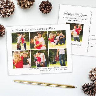 A Year to Remember Photo Collage New Year Holiday Postcard