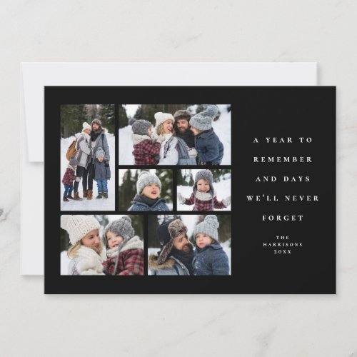 A year to remember sentimental photo collage holiday card