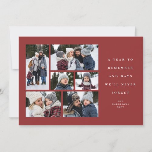 A year to remember sentimental photo collage holiday card