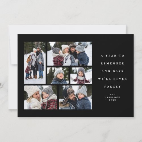 A year to remember sentimental photo collage holiday card