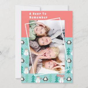 A Year to Remember Snowman Christmas Holiday Photo