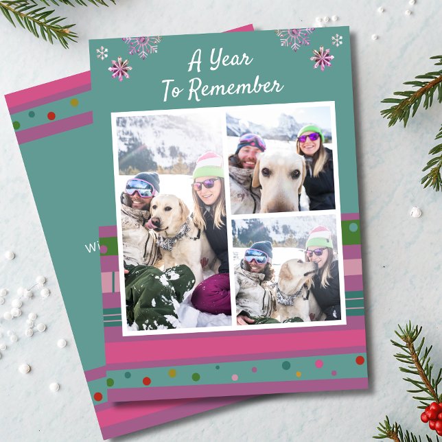 A Year to Remember Winter 3 Photo Christmas Cards (Creator Uploaded)