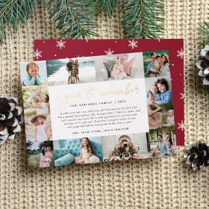 A Year to Remember   Year in Review Photo Collage Foil Holiday Card