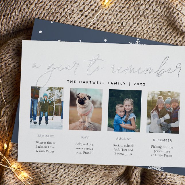 A Year to Remember | Year in Review Photo Collage Foil Holiday Card (Creator Uploaded)