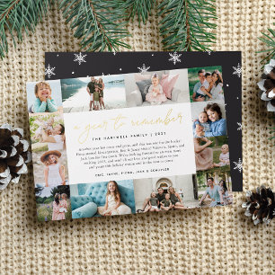 A Year to Remember Year in Review Photo Collage Foil Holiday Card