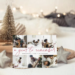 A Year to Remember | Year in Review Photo Collage Holiday Card<br><div class="desc">Create an engaging year-in-review style card for family and friends this Christmas by sharing photos of your family's special moments. Unique modern holiday card design features six favorite photos in a collage layout, with your family name and "A Year to Remember" through the center. Cranberry red and soft charcoal lettering...</div>