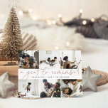 A Year to Remember | Year in Review Photo Collage Holiday Card<br><div class="desc">Create an engaging year-in-review style card for family and friends this Christmas by sharing photos of your family's special moments. Unique modern holiday card design features six favorite photos in a collage layout, with your family name and "A Year to Remember" through the center. Earthy rose clay and soft charcoal...</div>