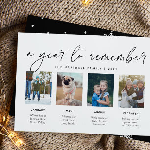 A Year to Remember   Year in Review Photo Collage Holiday Card