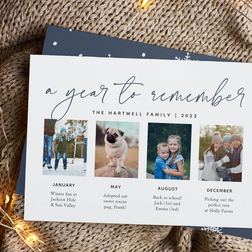 A Year to Remember  Year in Review Photo Collage Holiday Card