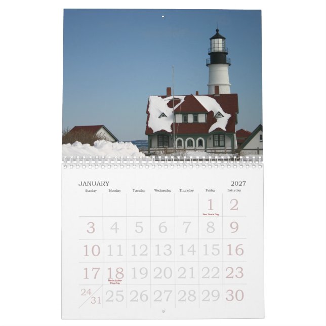 A Year with Portland Head Light Calendar (Jan 2027)