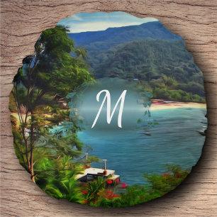 A Yelapa View 0828 Round Pillow