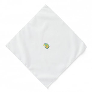 a yellow and green paisley with leaves and flowers bandana