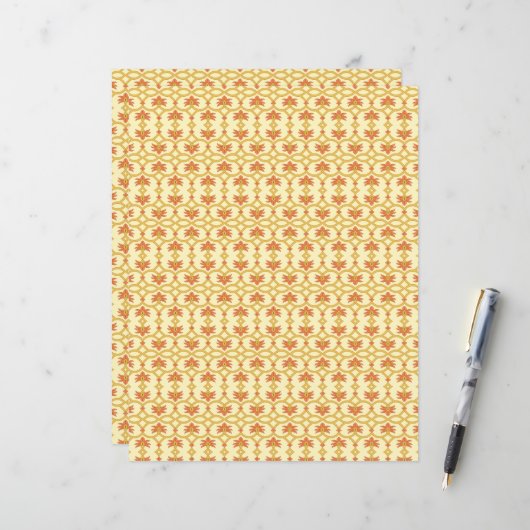 a yellow and white background with an intricate de (Front/Back In Situ)