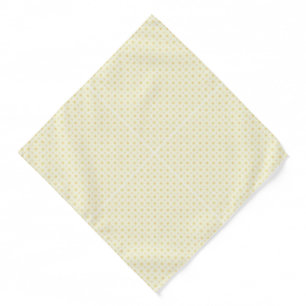 a yellow and white background with small circles bandana