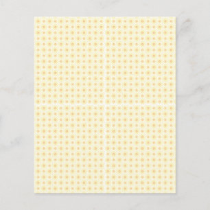 a yellow and white background with small circles flyer