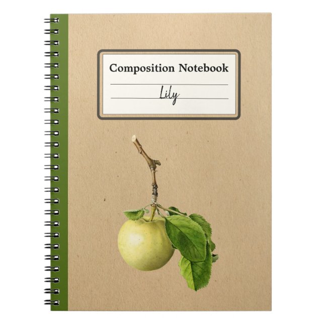 A Yellow Apple With Leaves Personalized Comp Notebook (Front)