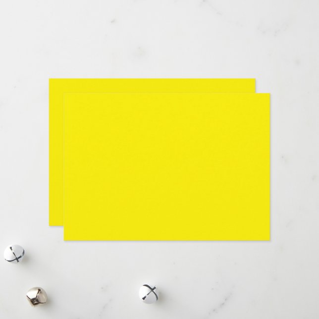 a yellow background with a black border holiday card (Front/Back In Situ)