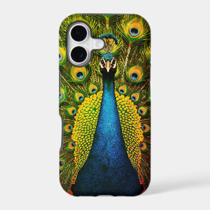 A Yellow + Blue Peacock Image On iPhone 17 Case