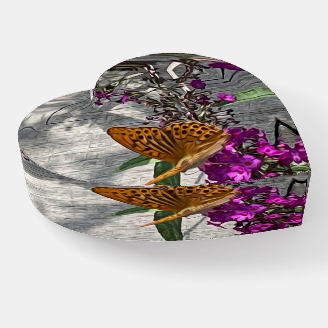 A yellow butterfly paperweight (Angled)