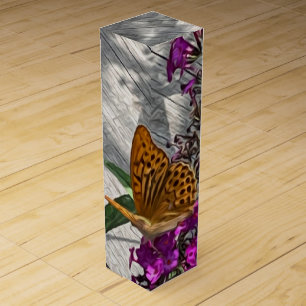 A yellow butterfly wine box