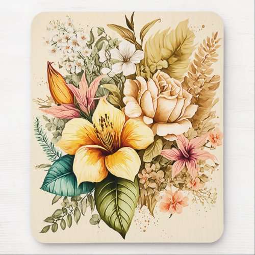 A Yellow Flower Bundle Bouquet For Your Valentines Mouse Pad