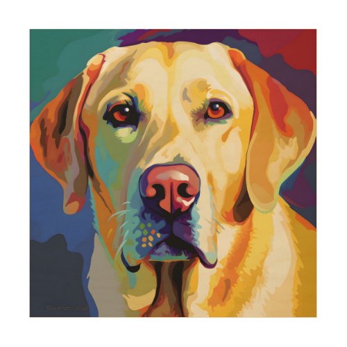 A Yellow Labrador Retriever Wood Wall Art