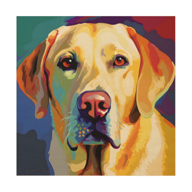 A Yellow Labrador Retriever Wood Wall Art (Front)