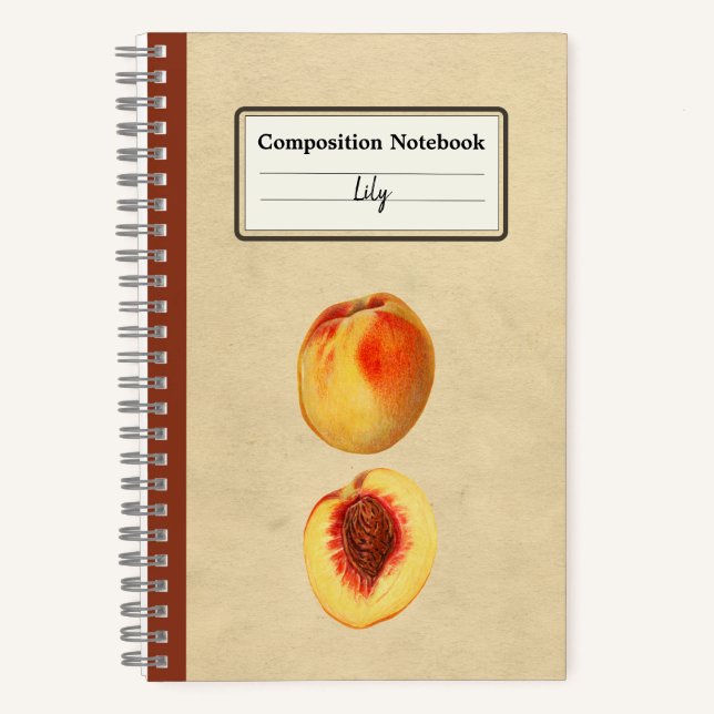 A Yellow Peach and a Half Personalized Composition Notebook (Front)
