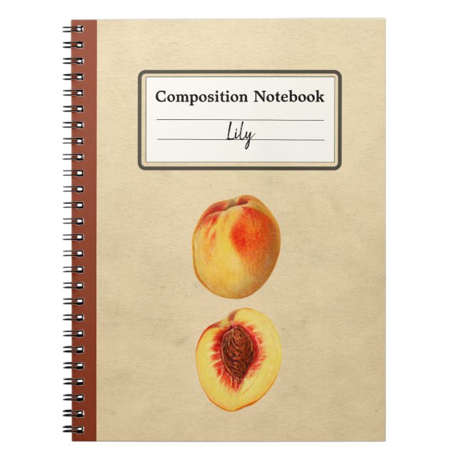 A Yellow Peach and a Half Personalized Composition Notebook (Front)