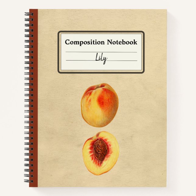 A Yellow Peach and a Half Personalized Composition Notebook (Front)