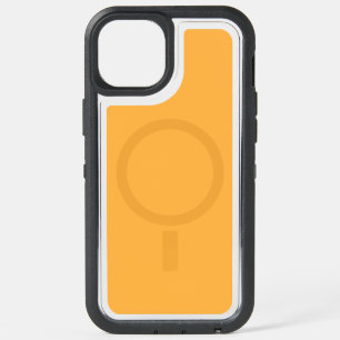 A yellow square featuring a clean white border, cr iPhone 15 plus case