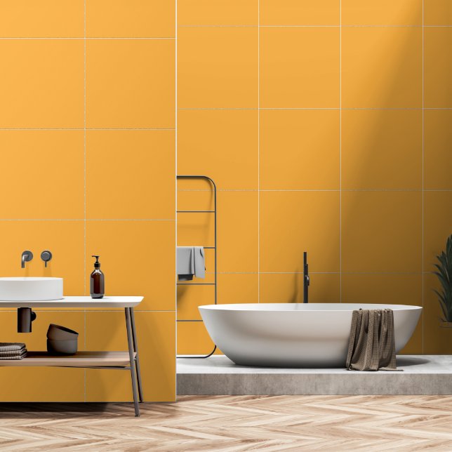 A yellow square featuring a clean white border, cr wallpaper  (Bathroom)