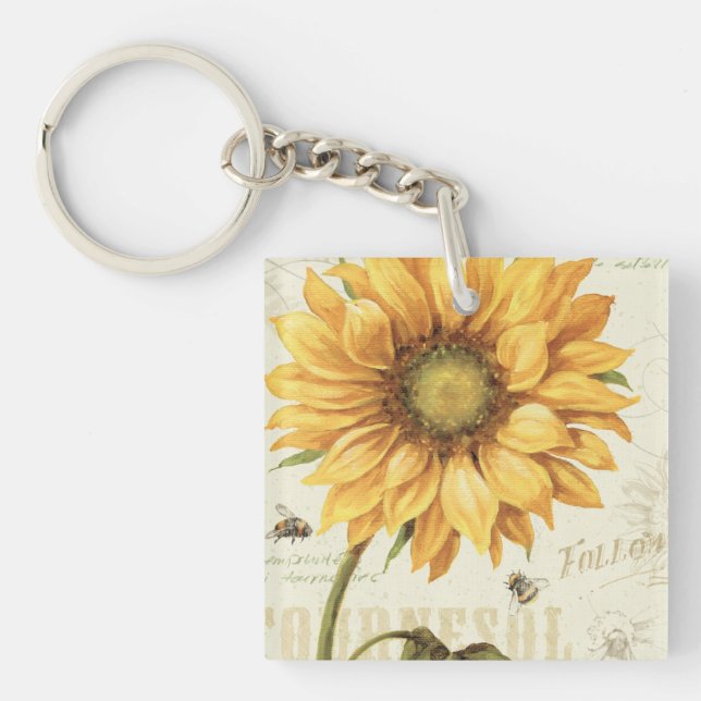 A Yellow Sunflower Keychain (Front)