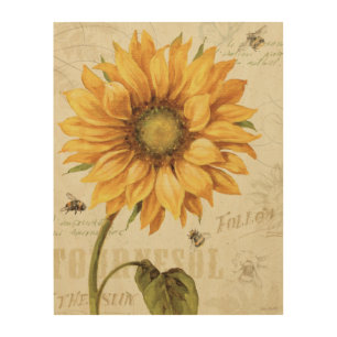 A Yellow Sunflower Wood Wall Decor