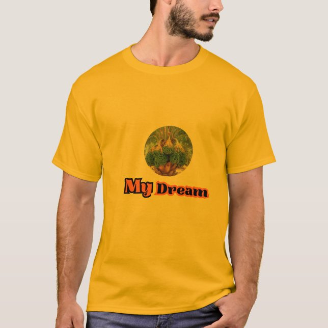 A yellow T-shirt conveys a different emotion. (Front)