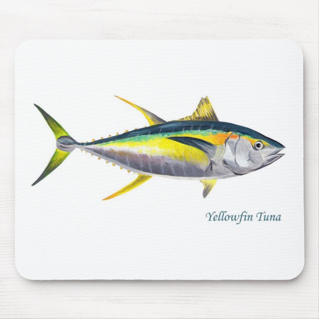 A Yellowfin tuna fish mousepad (Front)